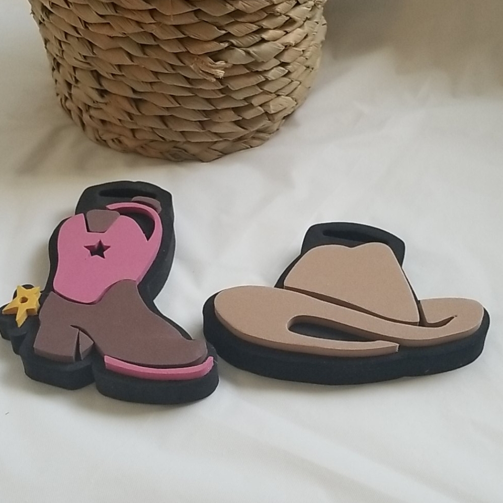 NWT Chunky Rubber stamps Cowboy Boot and Hat